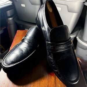RARE! Florsheim Black Leather Slip-On 12 5E men penny strap(124)